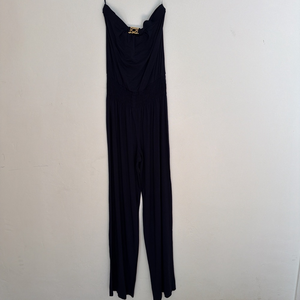 Trina Turk Women’s Navy Strapless Jumpsuit